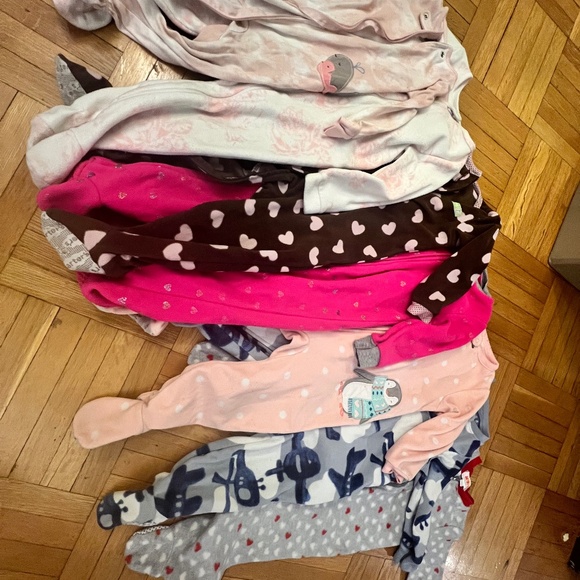 Baby Fleece Footed Sleepers 12-18 Months - Picture 1 of 8